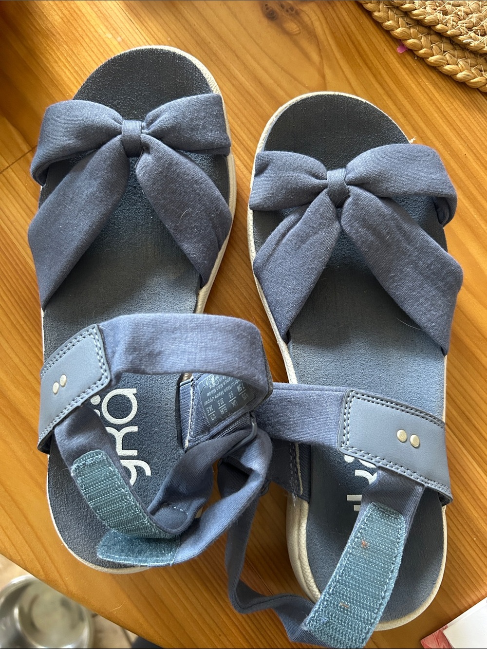 Ryka Blue Bow Slide Sandals (Majorie)